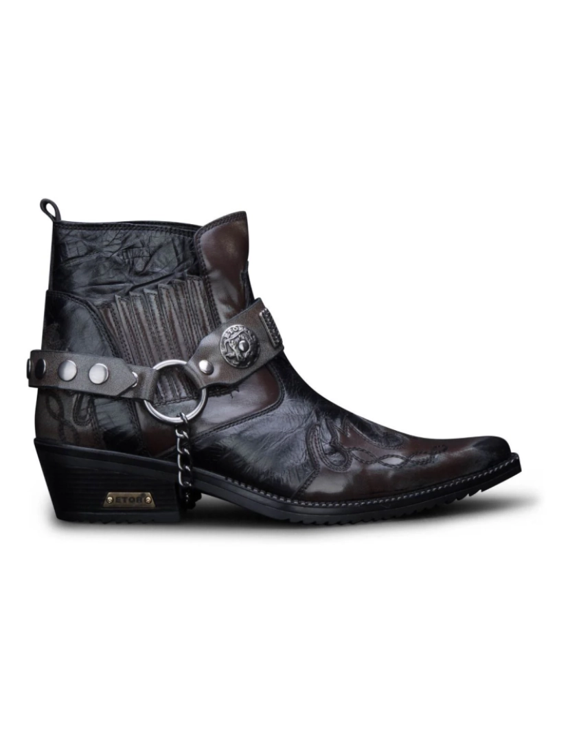 Infinity Leather - Botas masculinas de pele de cobra marrom Winklepicker de couro cowboy