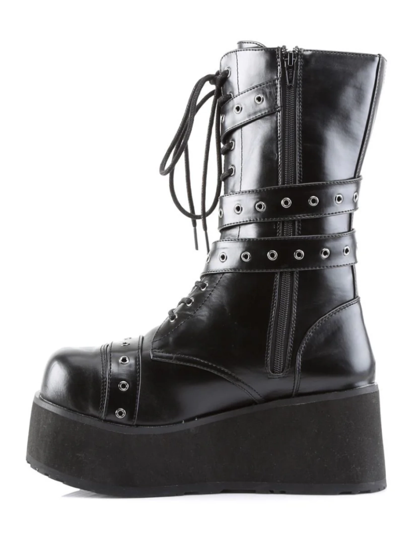 imagem de Demonia Botas de cano médio de couro vegano preto Trashville 2054