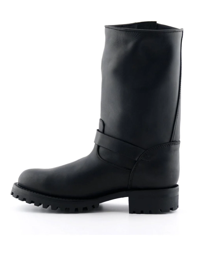 imagem de Botas masculinas de couro de combate ocidental pretas Grinders - Wild One2