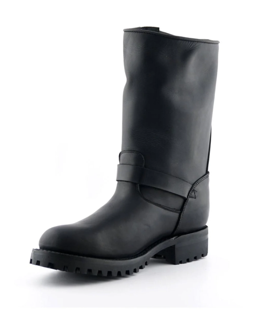 imagem de Botas masculinas de couro de combate ocidental pretas Grinders - Wild One4