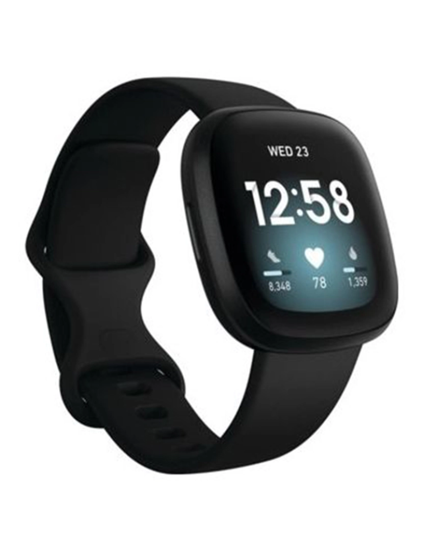 Fitbit - Fitbit Versa 3 Mostrador: Black  Pulseira: Rubber Black  Grau A