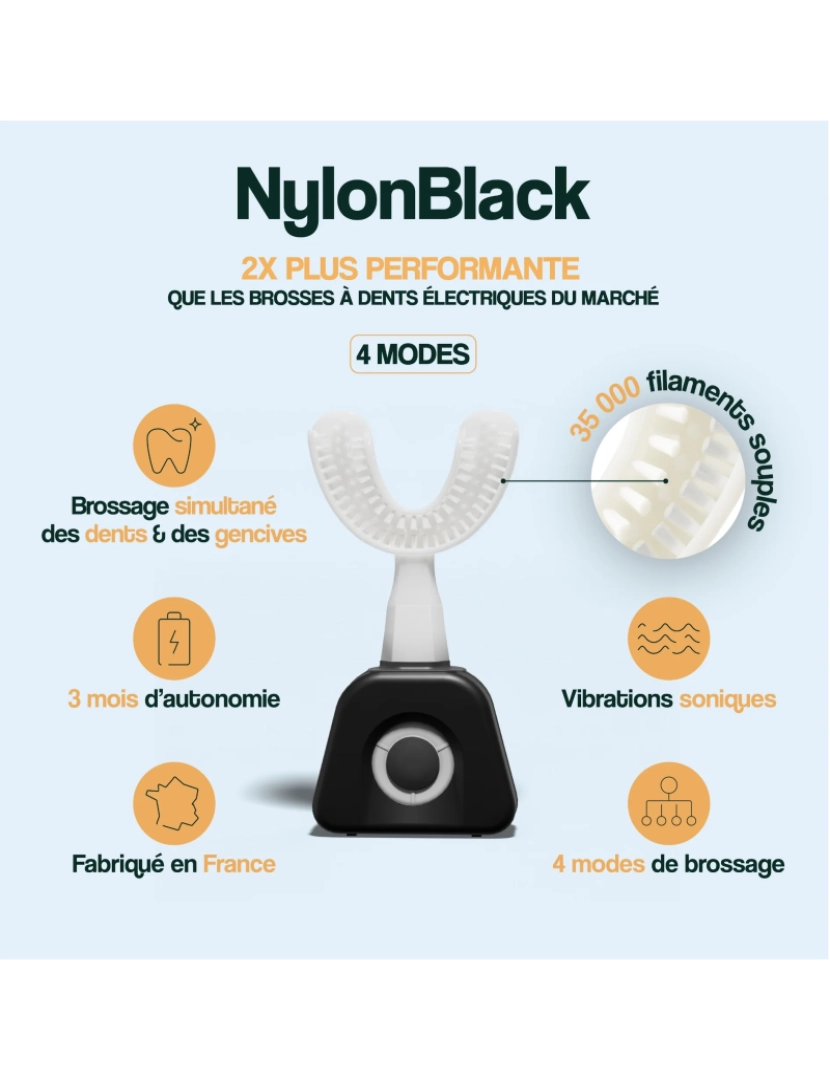 imagem de Escova de Dentes Elétrica Sônica NylonBlack4