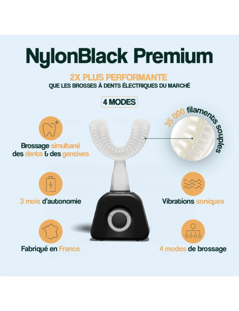 imagem de Escova de Dentes Elétrica Sônica NylonBlack Premium4