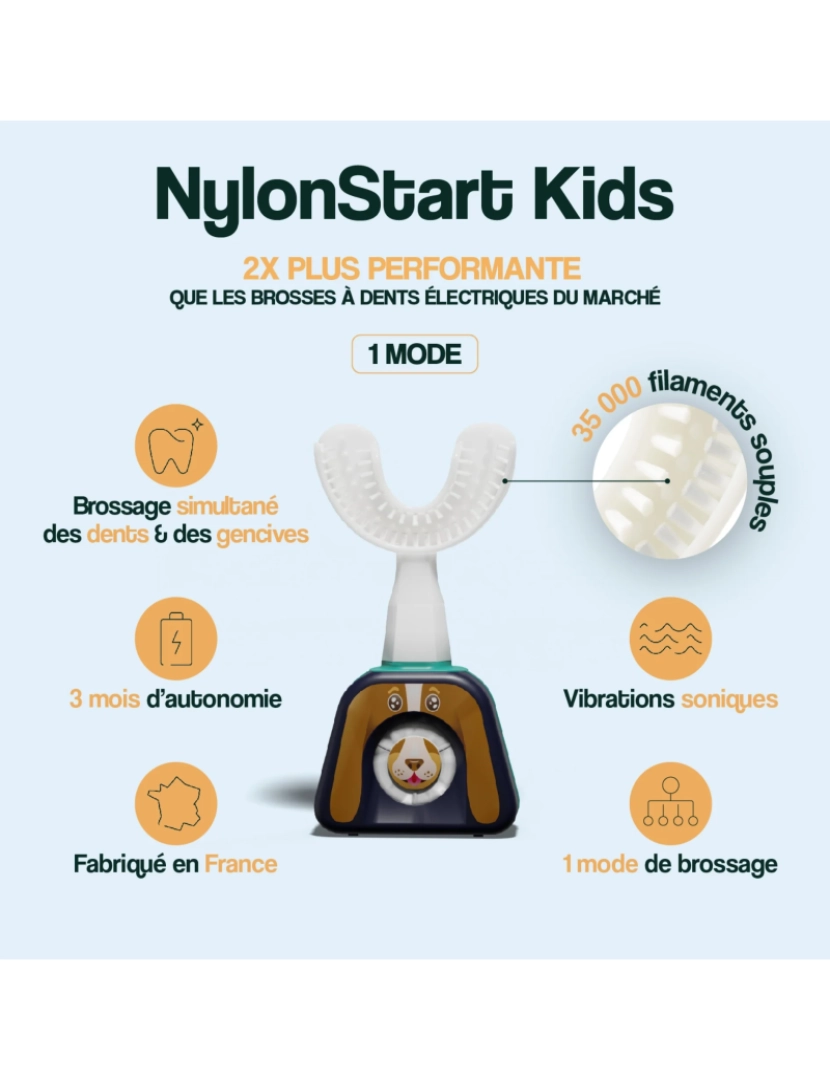 imagem de Escova de Dentes Elétrica Sônica NylonStart Criança (4-12 anos)4