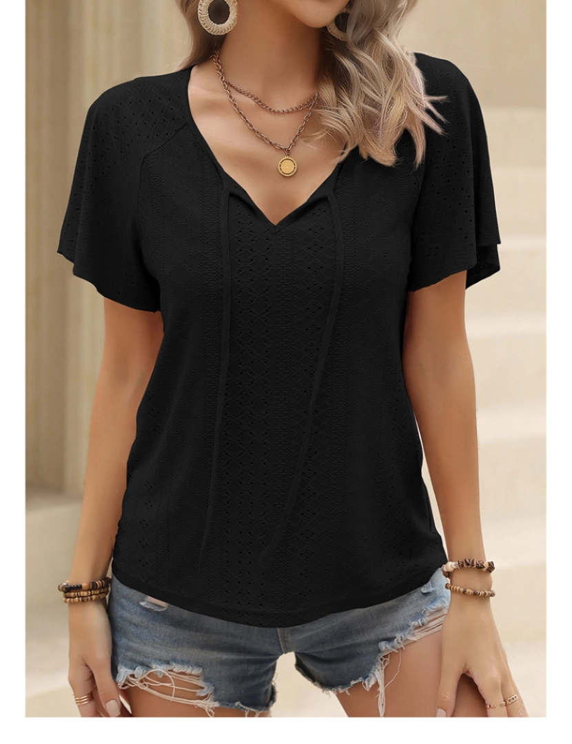 Asne - T-shirt de Senhora Preto