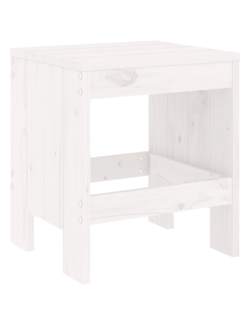 imagem de vidaXL Bancos de jardim 2 pcs 40x36x45 cm pinho maciço branco4