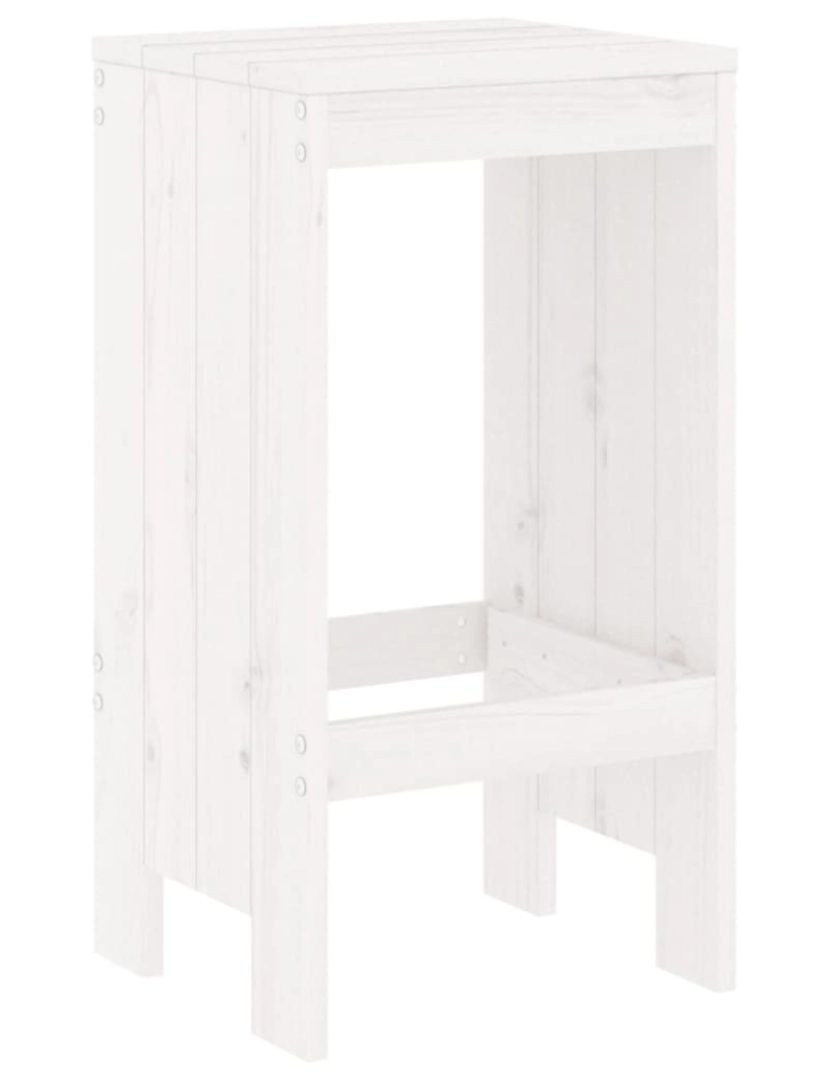 imagem de vidaXL Bancos de bar 2 pcs 40x36x75 cm madeira de pinho maciça branco4