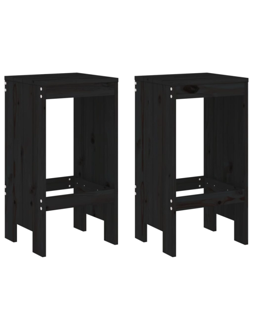 Vidaxl - vidaXL Bancos de bar 2 pcs 40x36x75 cm madeira de pinho maciça preto