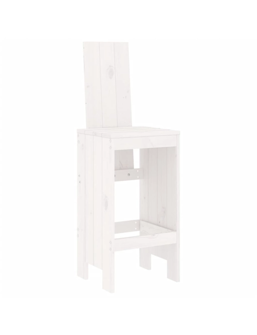 imagem de vidaXL Cadeiras de bar 2 pcs 40x42x120 cm pinho maciço branco4