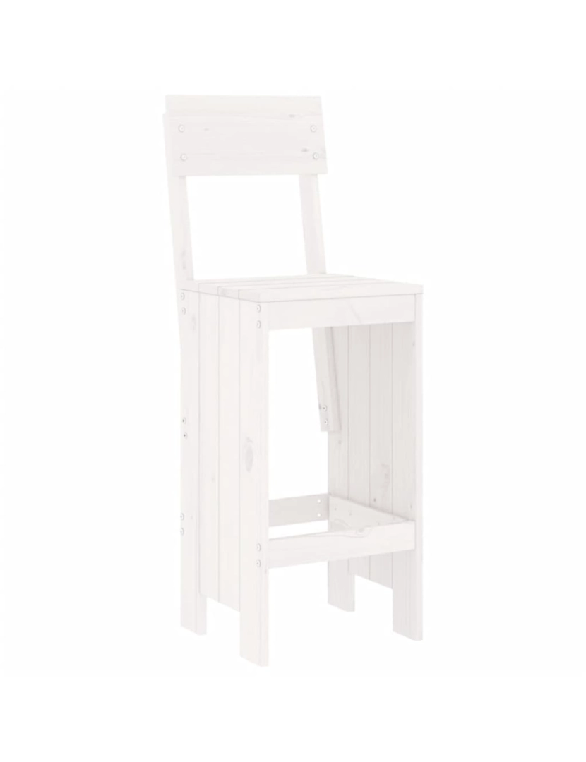 imagem de vidaXL Cadeiras de bar 2 pcs 40x48,5x115,5 cm pinho maciço branco4