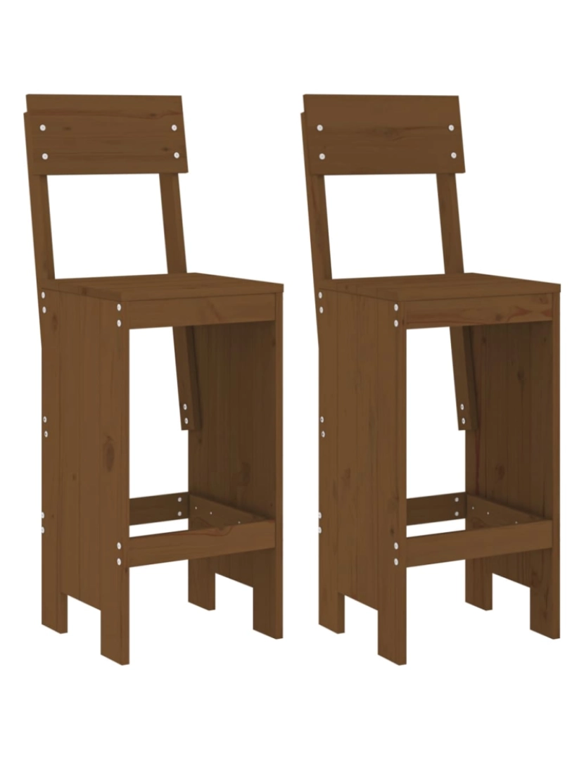 Vidaxl - vidaXL Cadeiras de bar 2 pcs 40x48,5x115,5cm pinho maciço castanho-mel