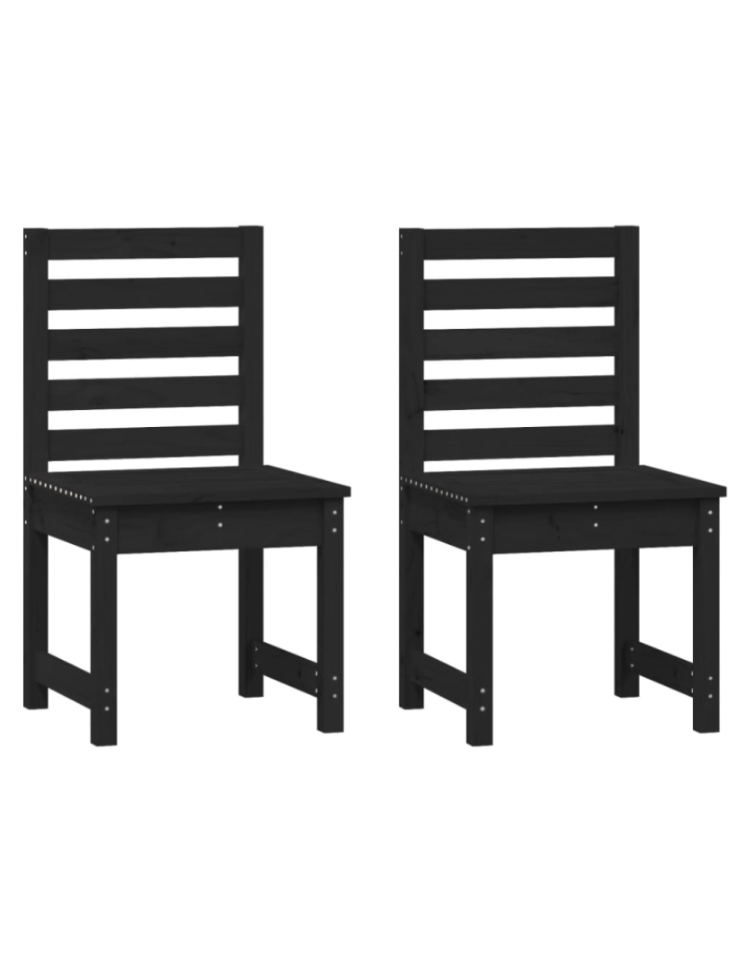 imagem de vidaXL Cadeiras de jardim 2 pcs 50x48x91,5 cm pinho maciço preto1