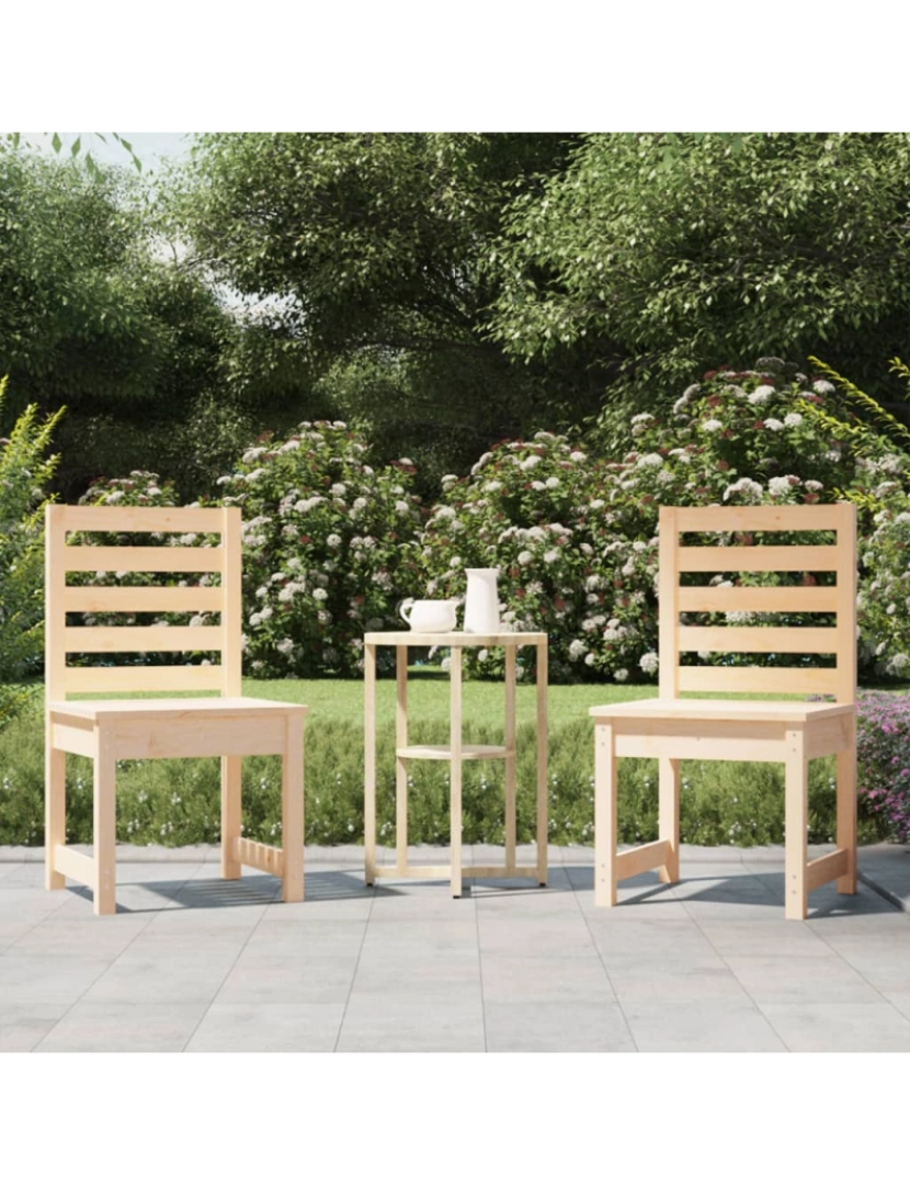 imagem de vidaXL Cadeiras de jardim 2 pcs 50x48x91,5 cm pinho maciço2