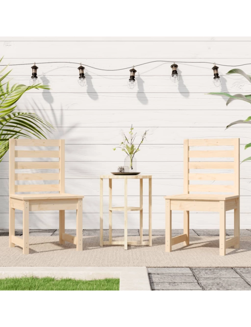 imagem de vidaXL Cadeiras de jardim 2 pcs 50x48x91,5 cm pinho maciço4