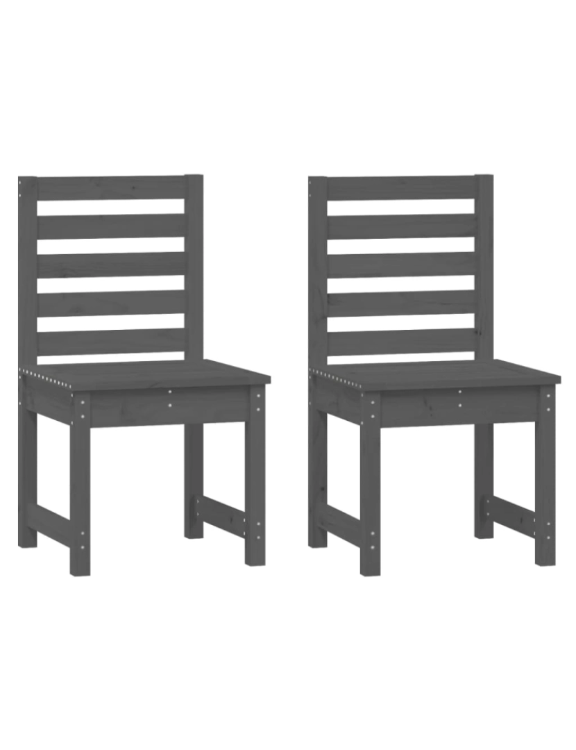 imagem de vidaXL Cadeiras de jardim 2 pcs 50x48x91,5 cm pinho maciço cinzento1