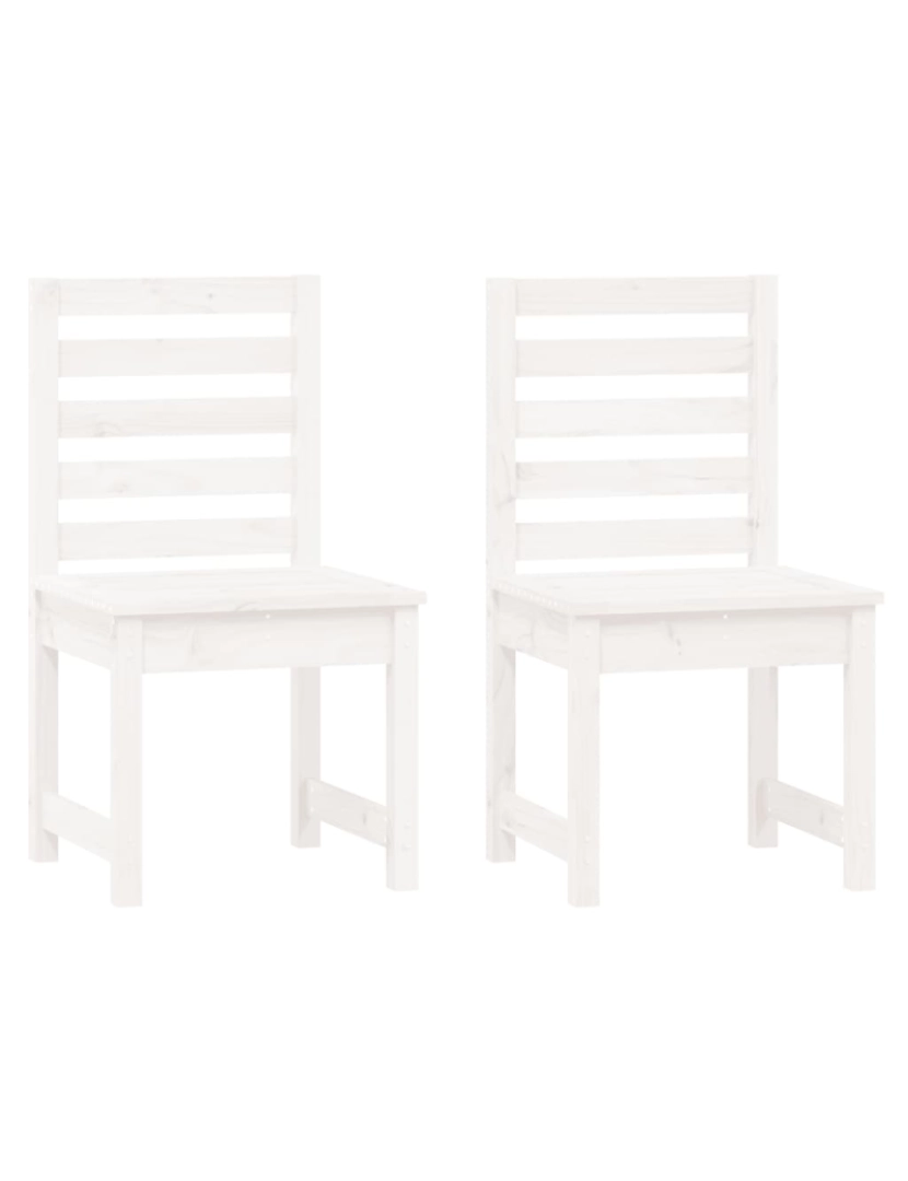 imagem de vidaXL Cadeiras de jardim 2 pcs 50x48x91,5 cm pinho maciço branco1