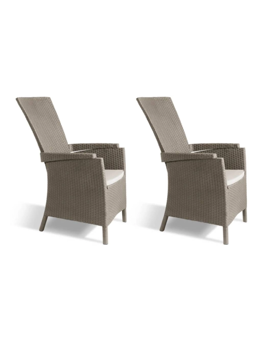 Keter - Keter Cadeiras de jardim reclináveis Vermont 2 pcs cor cappuccino