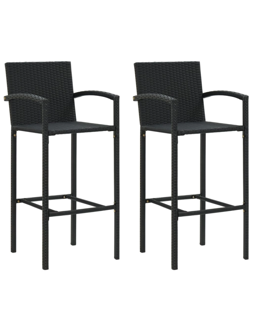 Vidaxl - vidaXL Bancos de bar 2 pcs vime PE preto