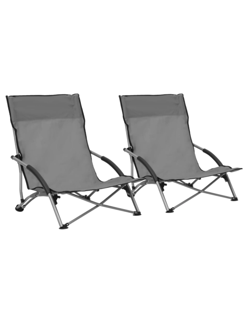 Vidaxl - vidaXL Cadeiras de praia dobráveis 2 pcs tecido cinzento