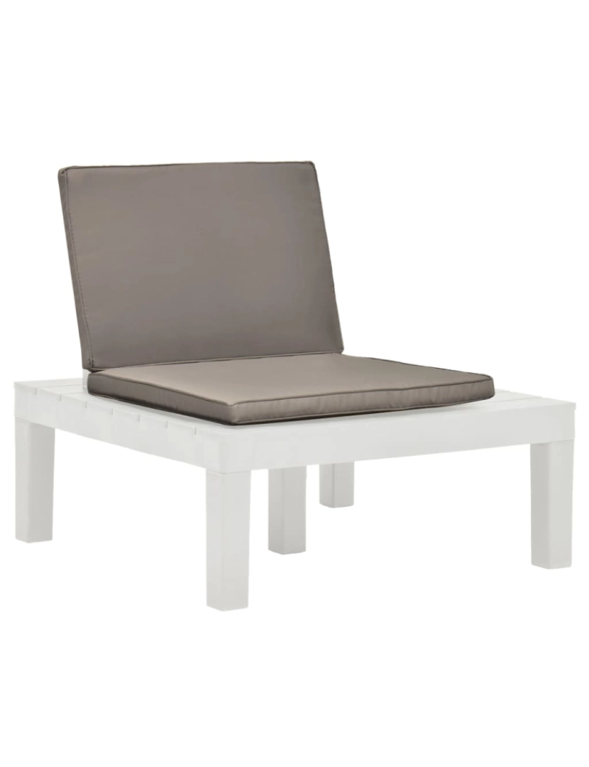 Vidaxl - vidaXL Cadeira lounge de jardim com almofadão plástico branco