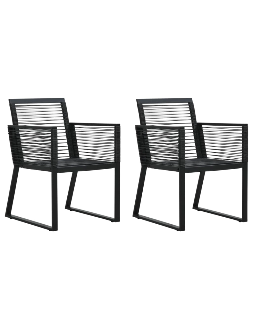 imagem de vidaXL Cadeiras de jardim 2 pcs vime de PVC preto1