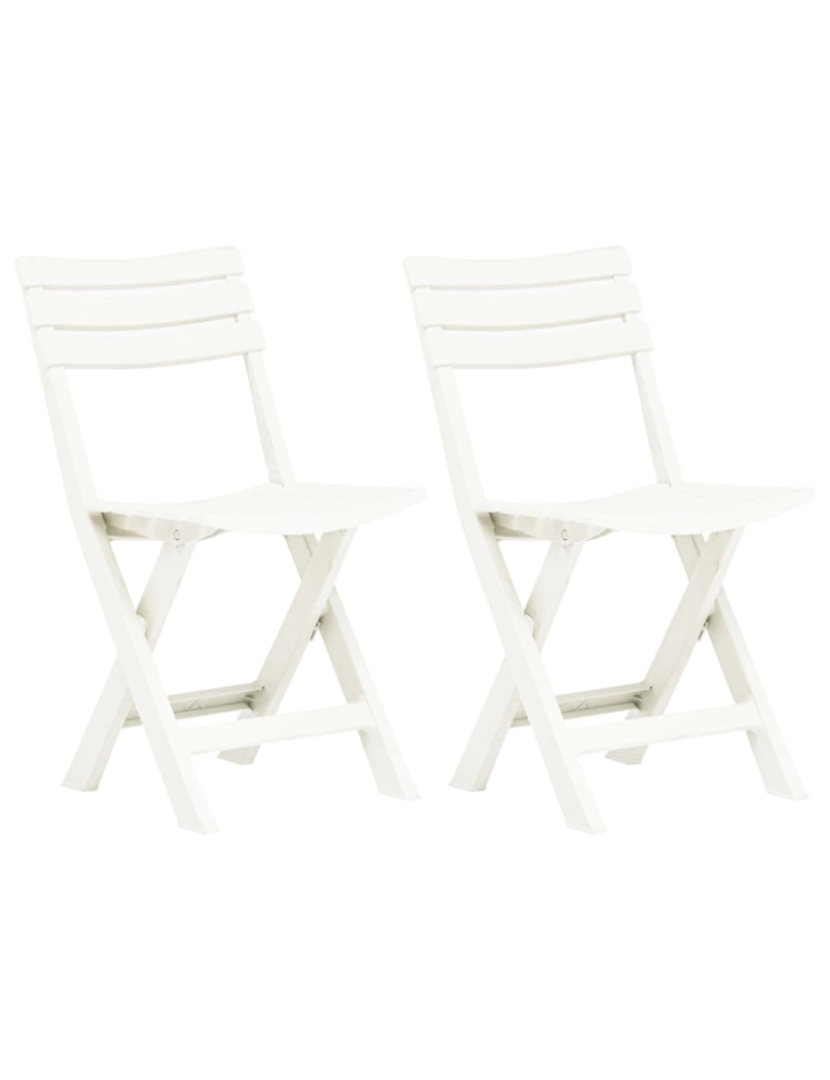 imagem de vidaXL Cadeiras de jardim dobráveis 2 pcs plástico branco1