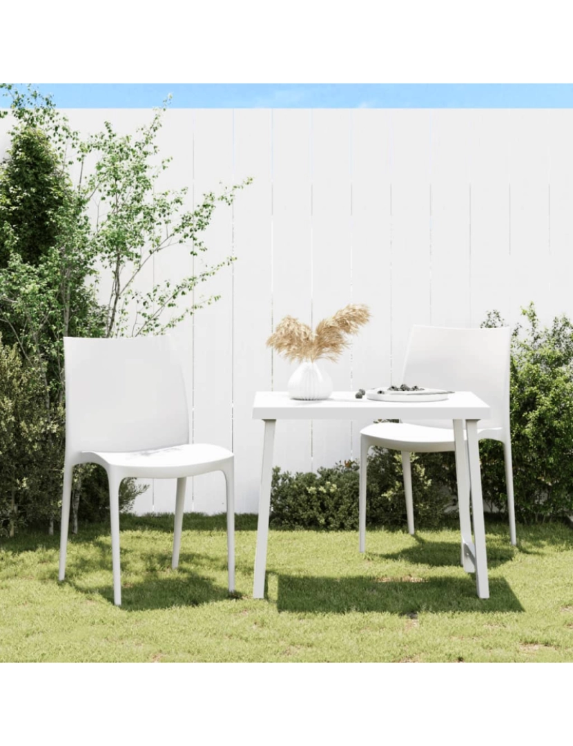 imagem de vidaXL Cadeiras de jardim 2 pcs polipropileno 50x46x80 cm cor creme2