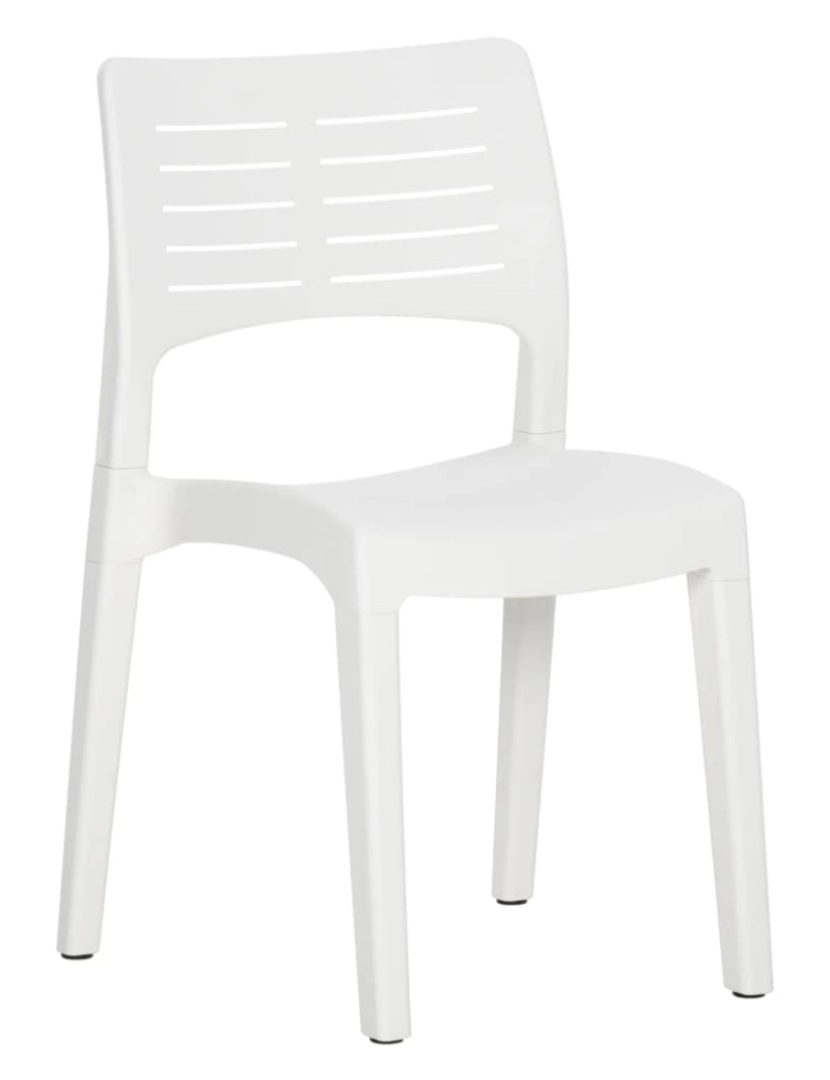 imagem de vidaXL Cadeiras de jardim 2 pcs polipropileno branco4