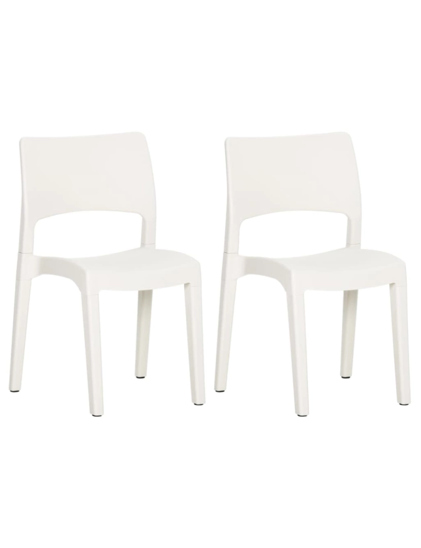 imagem de vidaXL Cadeiras de jardim 2 pcs polipropileno branco1