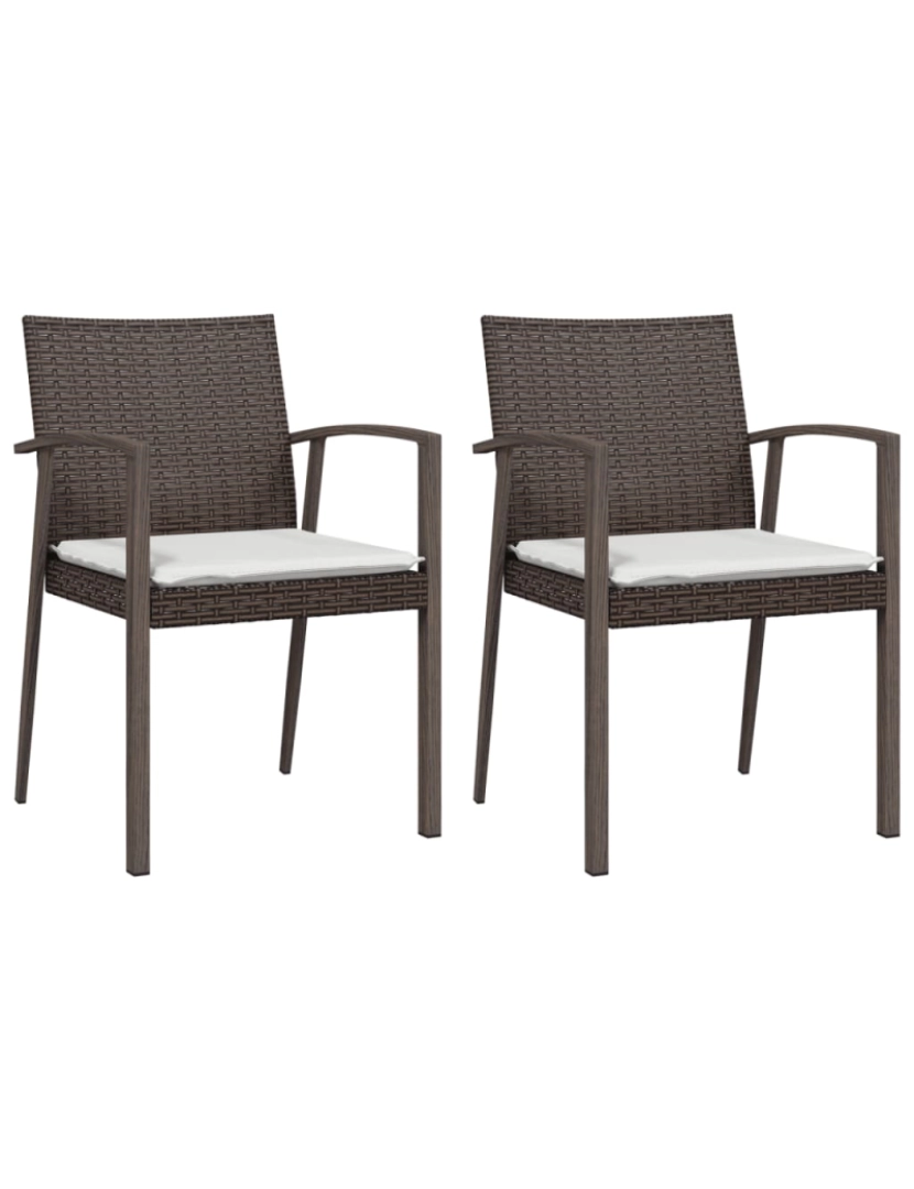 Vidaxl - vidaXL Cadeiras jardim + almofadões 2pcs 56,5x57x83cm vime PE castanho