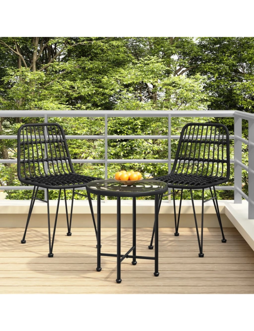 imagem de vidaXL Cadeiras de jardim 2 pcs 48x62x84 cm vime PE preto2