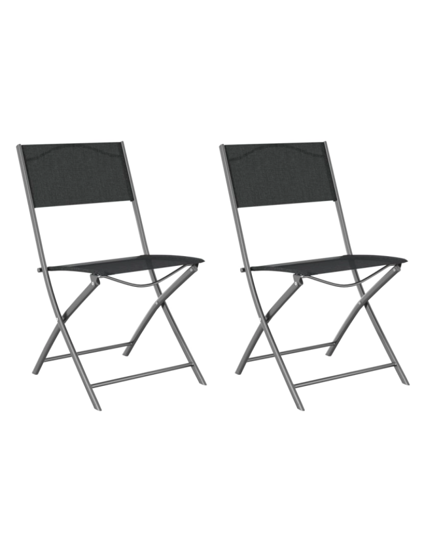 Vidaxl - vidaXL Cadeiras de exterior dobráveis 2 pcs aço e textilene preto