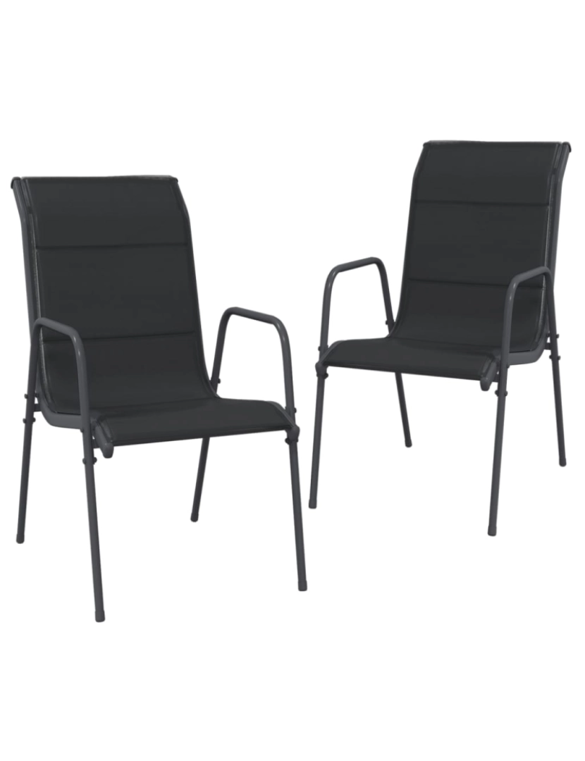 Vidaxl - vidaXL Cadeiras de jardim 2 pcs aço e textilene preto