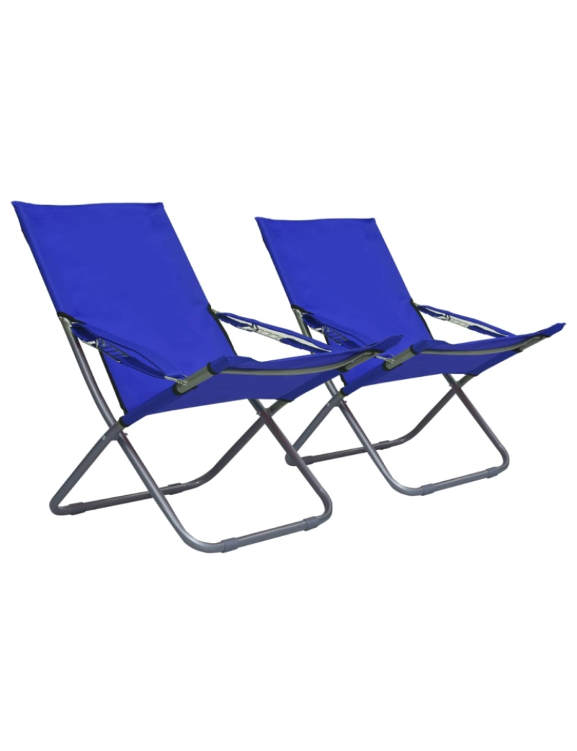 Vidaxl - vidaXL Cadeiras de praia dobráveis 2 pcs tecido azul