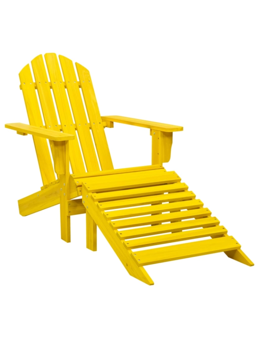 Vidaxl - vidaXL Cadeira Adirondack para jardim com otomano abeto maciço amarelo