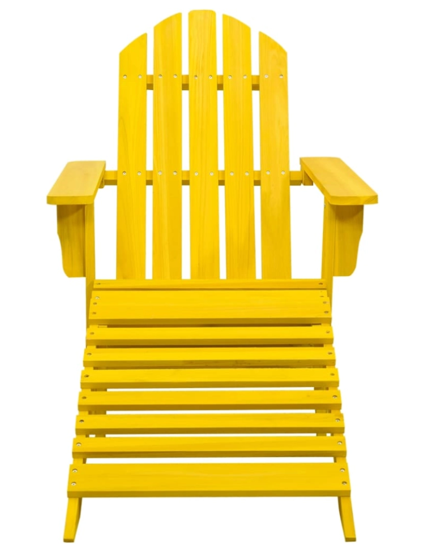 imagem de vidaXL Cadeira Adirondack para jardim com otomano abeto maciço amarelo3