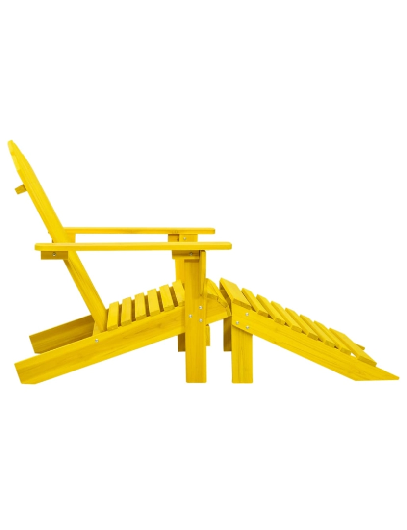 imagem de vidaXL Cadeira Adirondack para jardim com otomano abeto maciço amarelo4