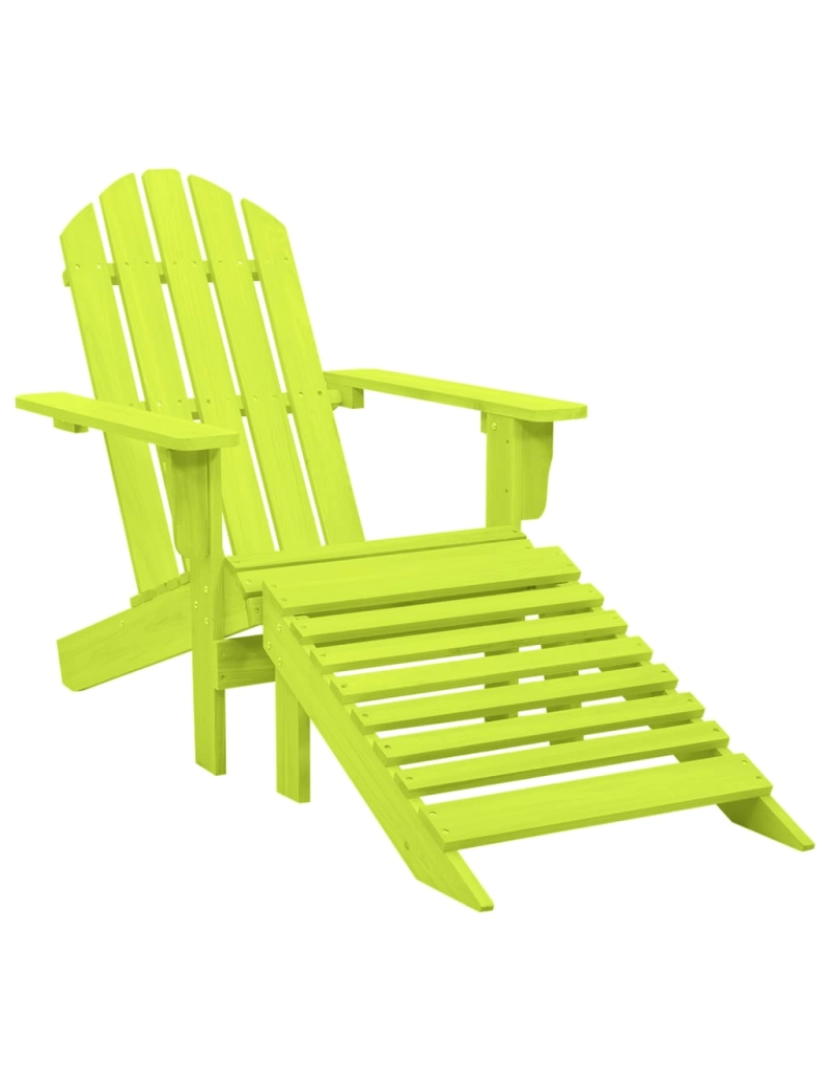 Vidaxl - vidaXL Cadeira Adirondack para jardim com otomano abeto maciço verde