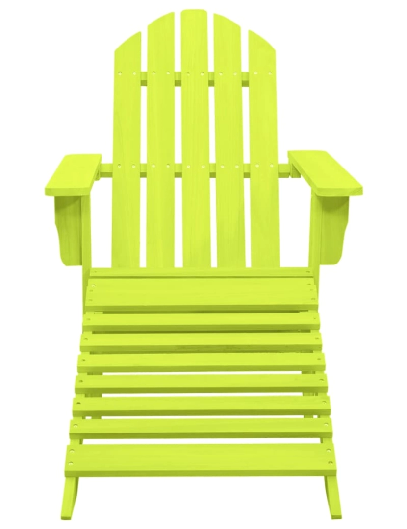 imagem de vidaXL Cadeira Adirondack para jardim com otomano abeto maciço verde3