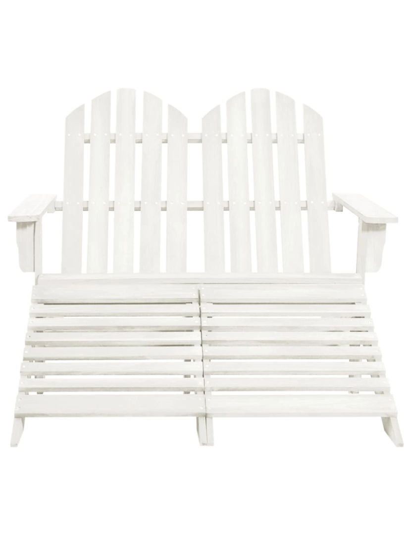 imagem de vidaXL Cadeira de jardim & otomano Adirondack 2 lugares abeto branco3