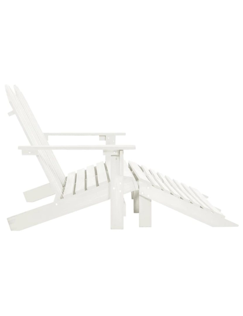 imagem de vidaXL Cadeira de jardim & otomano Adirondack 2 lugares abeto branco4