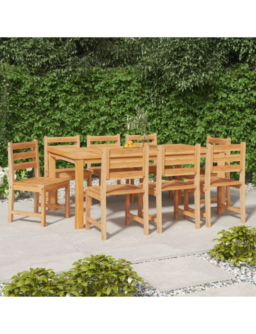 imagem de vidaXL Cadeiras de jardim 8 pcs madeira de teca maciça2