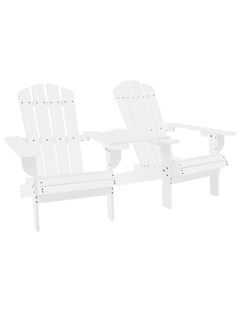 Vidaxl - vidaXL Cadeiras jardim Adirondack + mesa centro madeira abeto branco