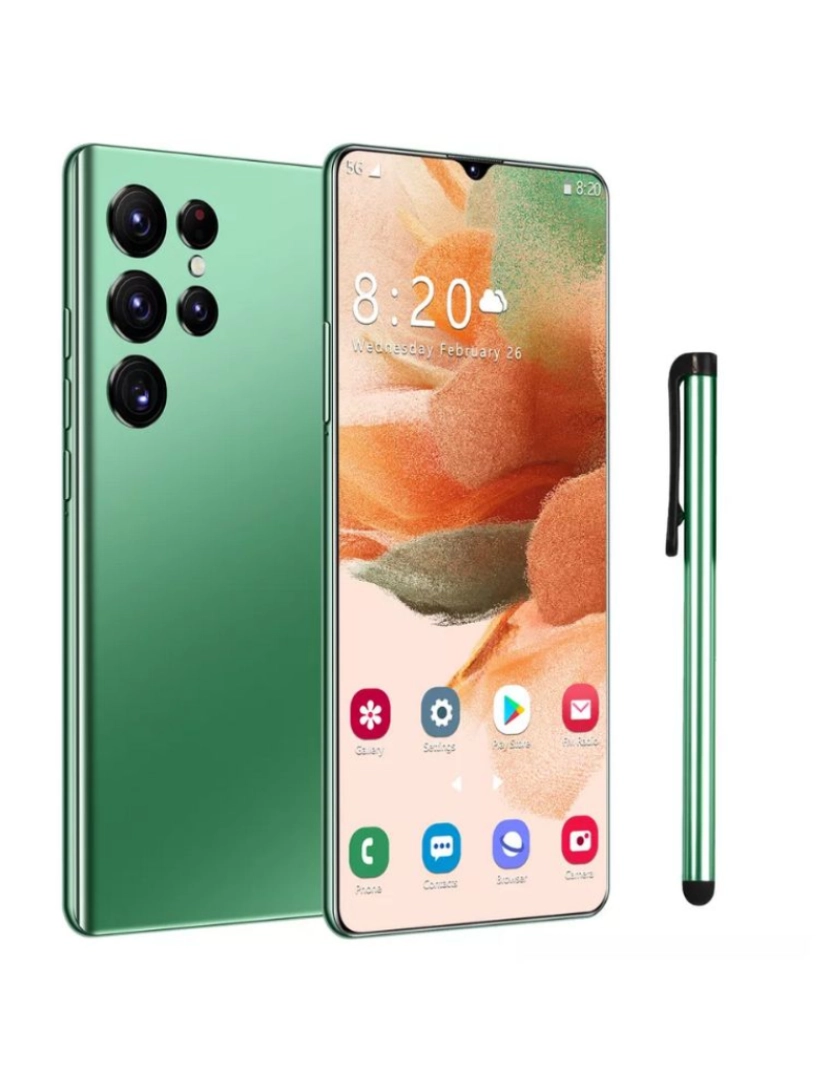 imagem de Smartphone T22U 6.3'', 1GB RAM, 8GB ROM 2400mAh, Android 8.1, OFERTA CAPA + VIDRO TEMPERADO + CANETA TÁCTIL   Verde1