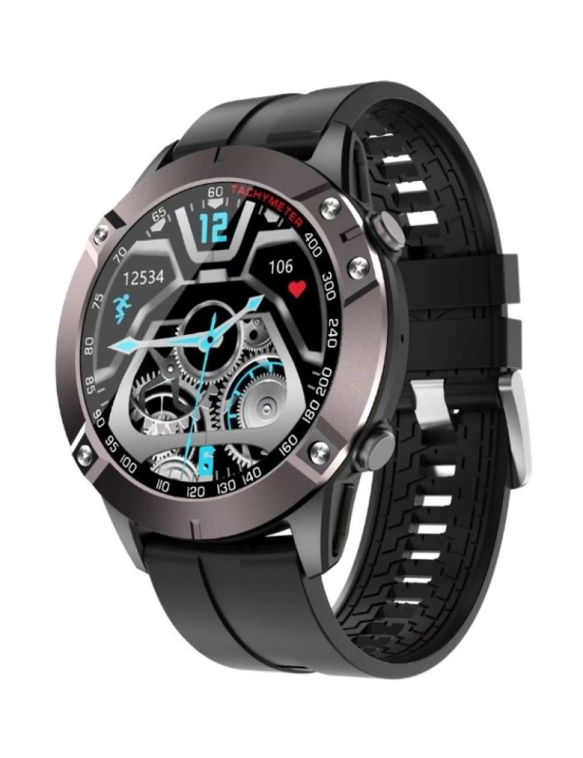 OEM - Smartwatch DK60 1.28'' Pedómetro, calorias e distância percorrida Modo multi desportivo Notificações: Chamada, SMS, redes sociais Android e iOS   Preto