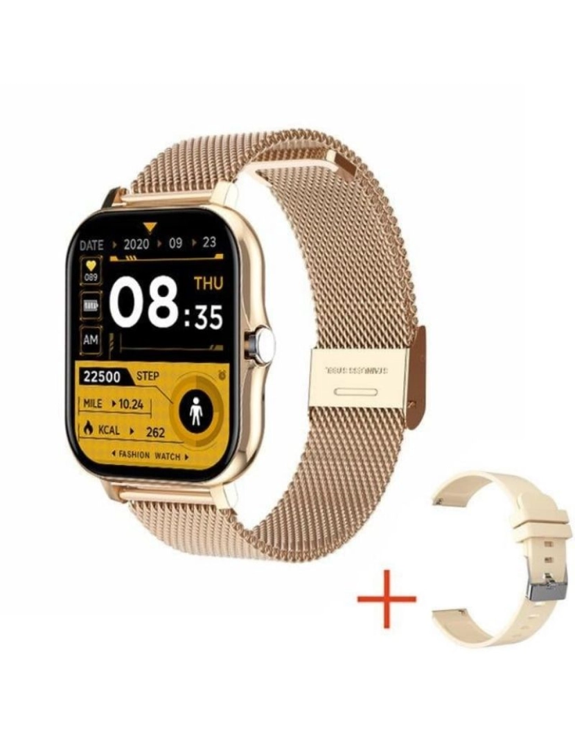 imagem de Smartwatch Y13, 1.69'' TFT HD, Bluetooth 5.0, Notificações: Chamada, SMS, redes sociais, Modo multidesportivo, Monitor de sono   Dourado1