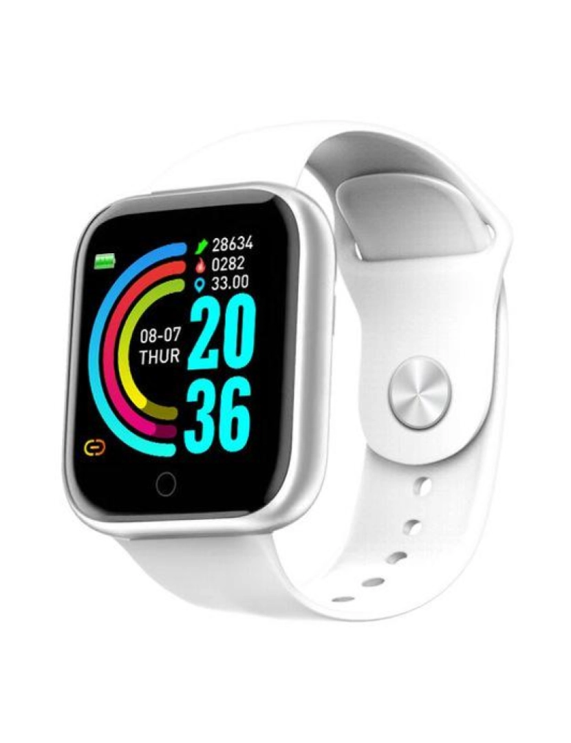 OEM - Smartwatch Trend 1.3", Frequência Cardíaca + Pedómetro + Distância (GPS) + Calorias + Monitor de Sono, Notificações de Chamadas SMS, Notificações Bluetooth, Relógio + Alarme, compatível com iOS e Android   Branco