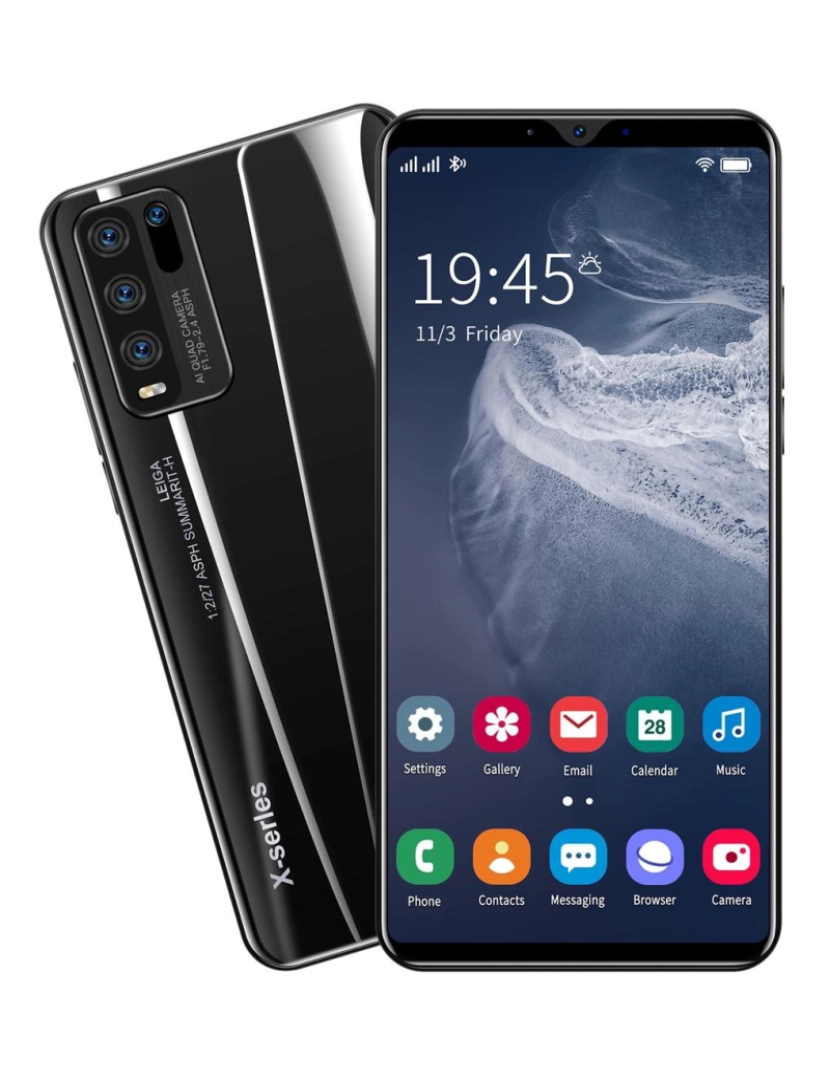 OEM - Smartphone X Series Dual SIM 5.8" Quad Core, 1Gb RAM + 8Gb ROM (Micro SD expansível), Android 9.1   Preto