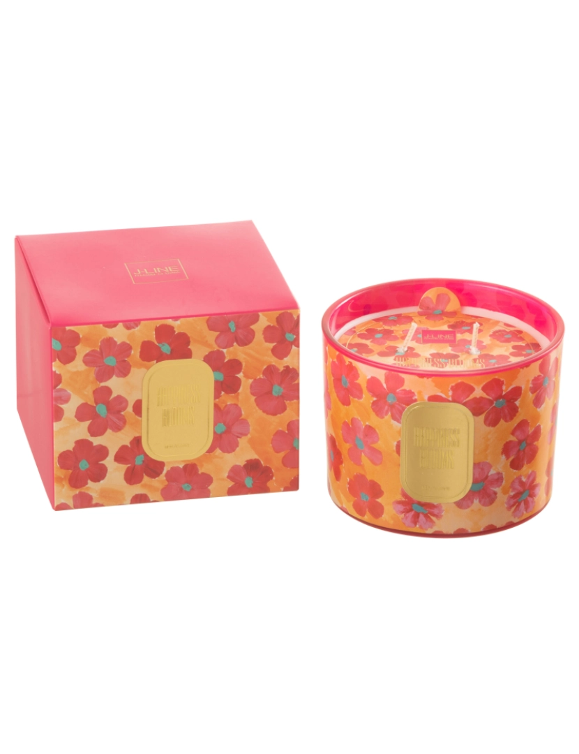 J-Line - J-Line Vela Scent Laranja/Red Flores pequenas - 30 Horas