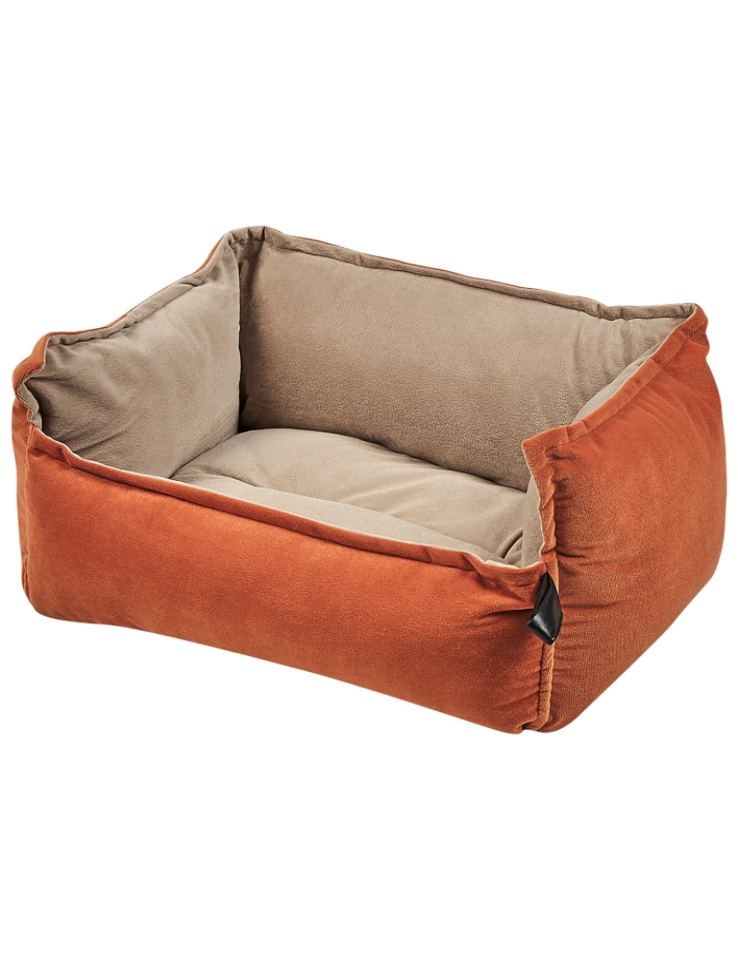 imagem de Cama de animal em veludo laranja e creme 50 x 35 cm IZMIR4